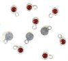 10 5mm Red Rhinestone Flat Back Pendants